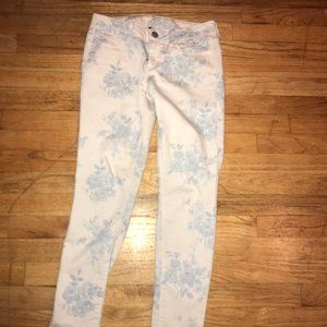 White Floral Jeggings
